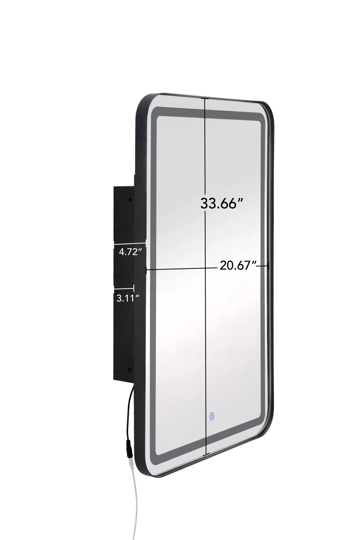 34-Inch Black Medicine Cabinet with Mirror, Wall-Mounted Bathroom Storage with Adjustable Glass Shelves & LED Lighting, Recessed or Surface Mount Design for Space-Saving Organization