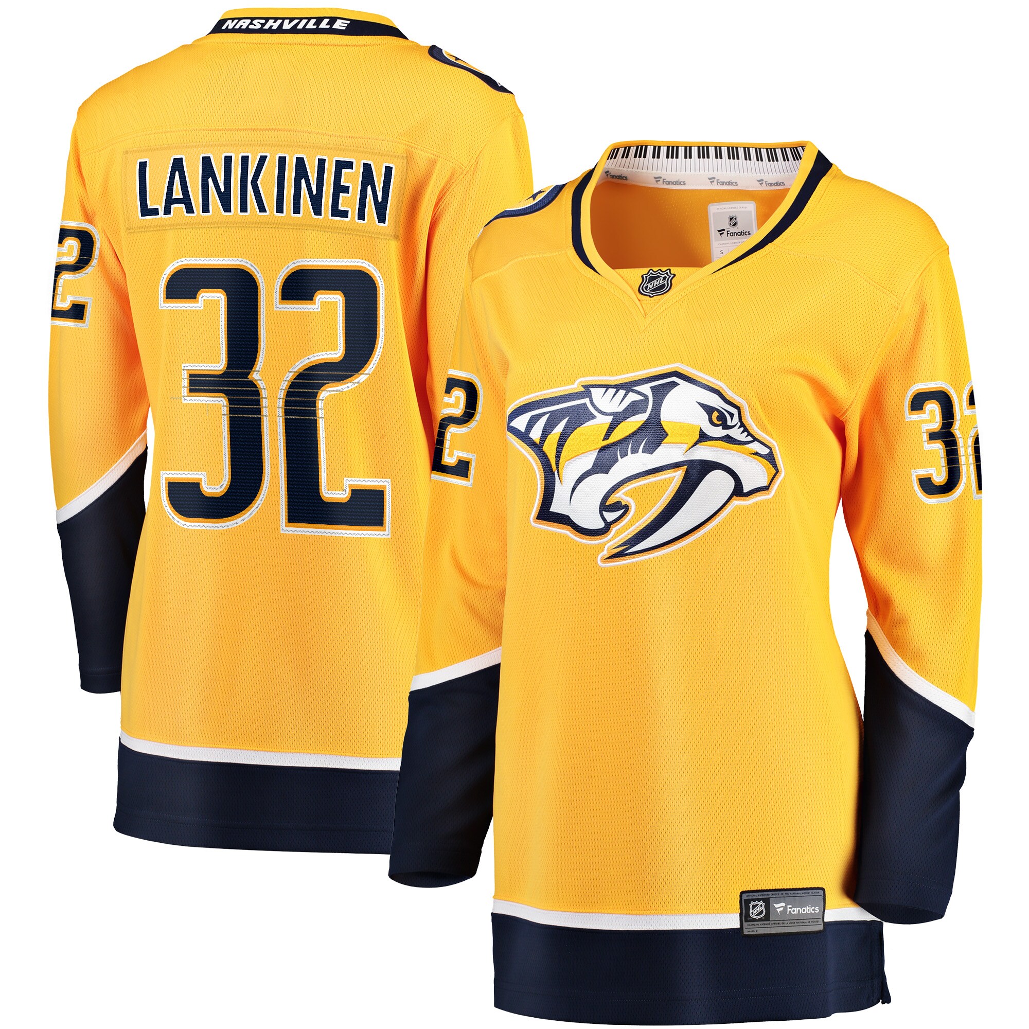 Kevin Lankinen Nashville Predators Fanatics Women’s Home Breakaway   Jersey – Gold