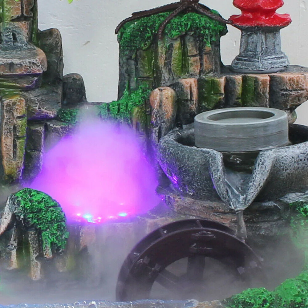 OUKANING Indoor Rockery Fountain Waterfall Feng Shui Water Fountain Home Office Desktop