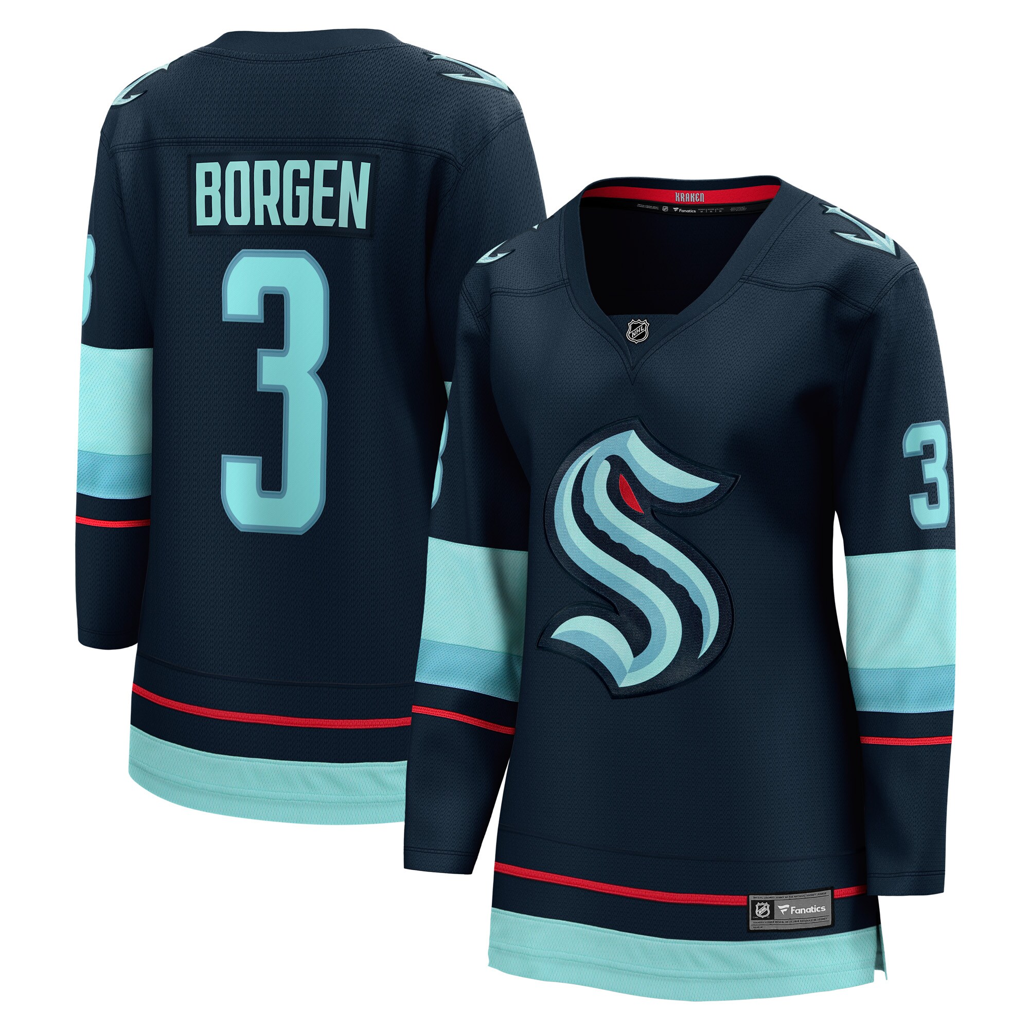 Will Borgen Seattle Kraken Fanatics Women’s Home Breakaway   Jersey – Deep Sea Blue