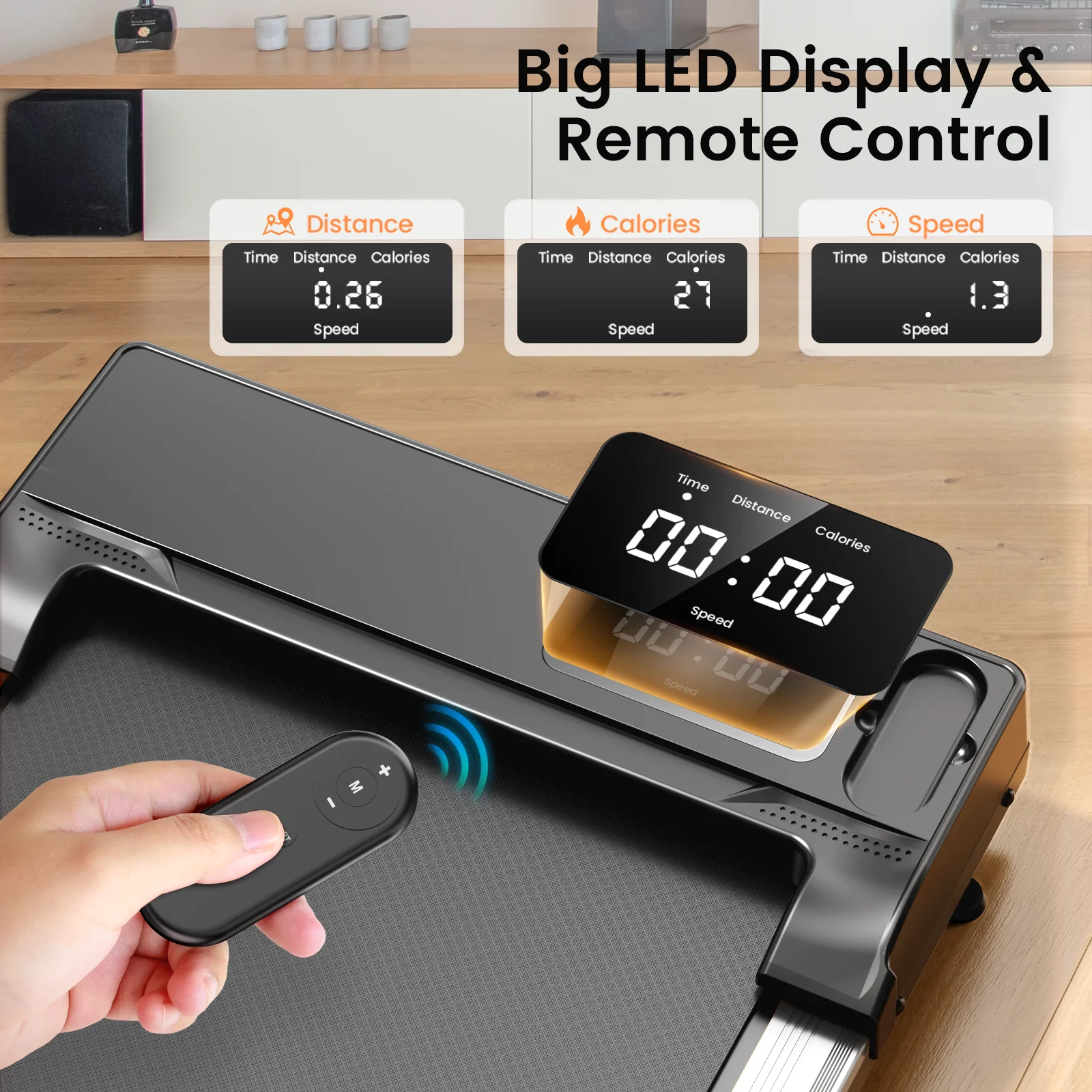 Walking Pad with Incline,Patbrela 2.5 HP Under Desk Treadmill Small with LED Display &Remote Control,4 in 1 Incline Walking Pad 300 Lbs Portable Treadmill for Home Office