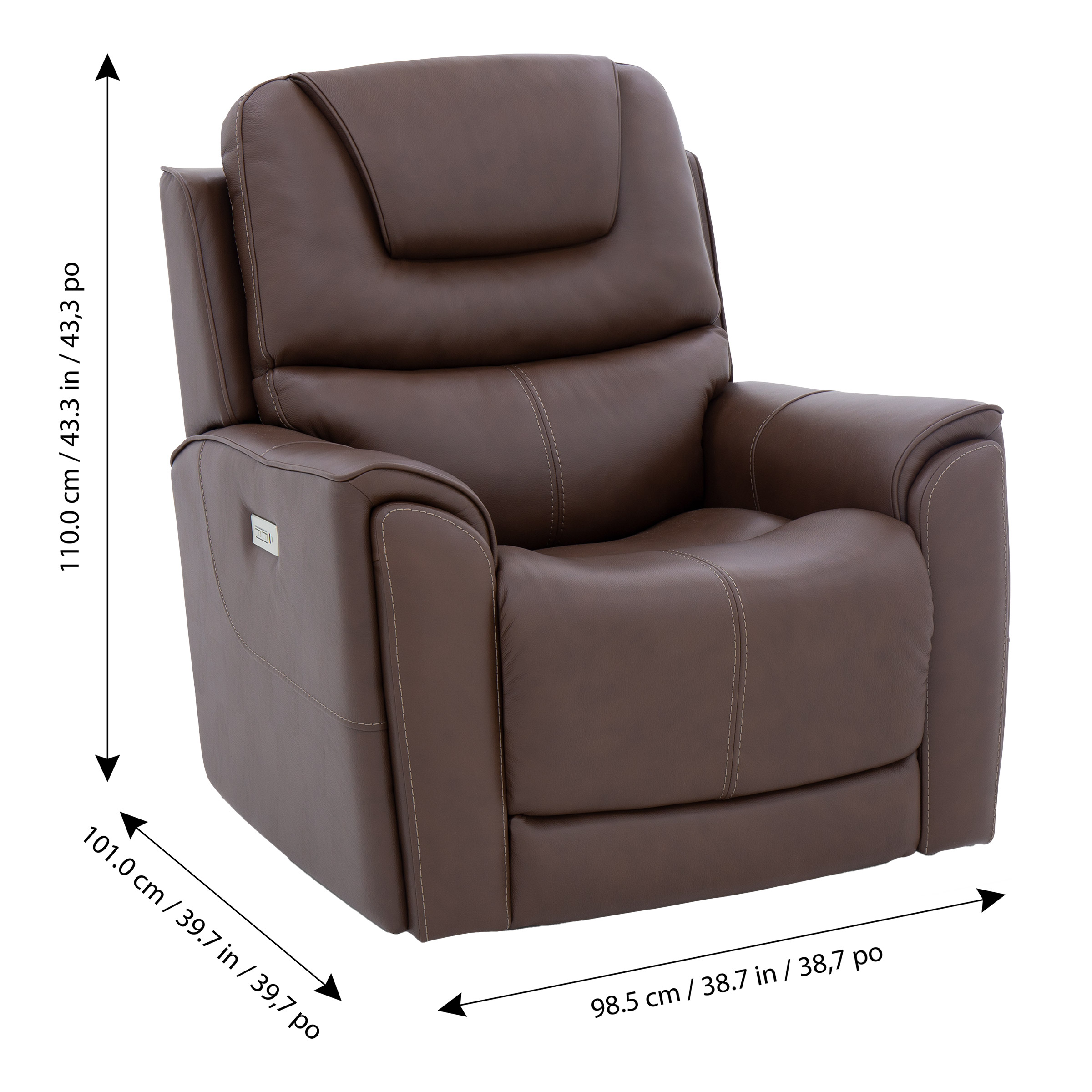 Weslin Leather Zero Gravity Power Recliner with Power Headrest