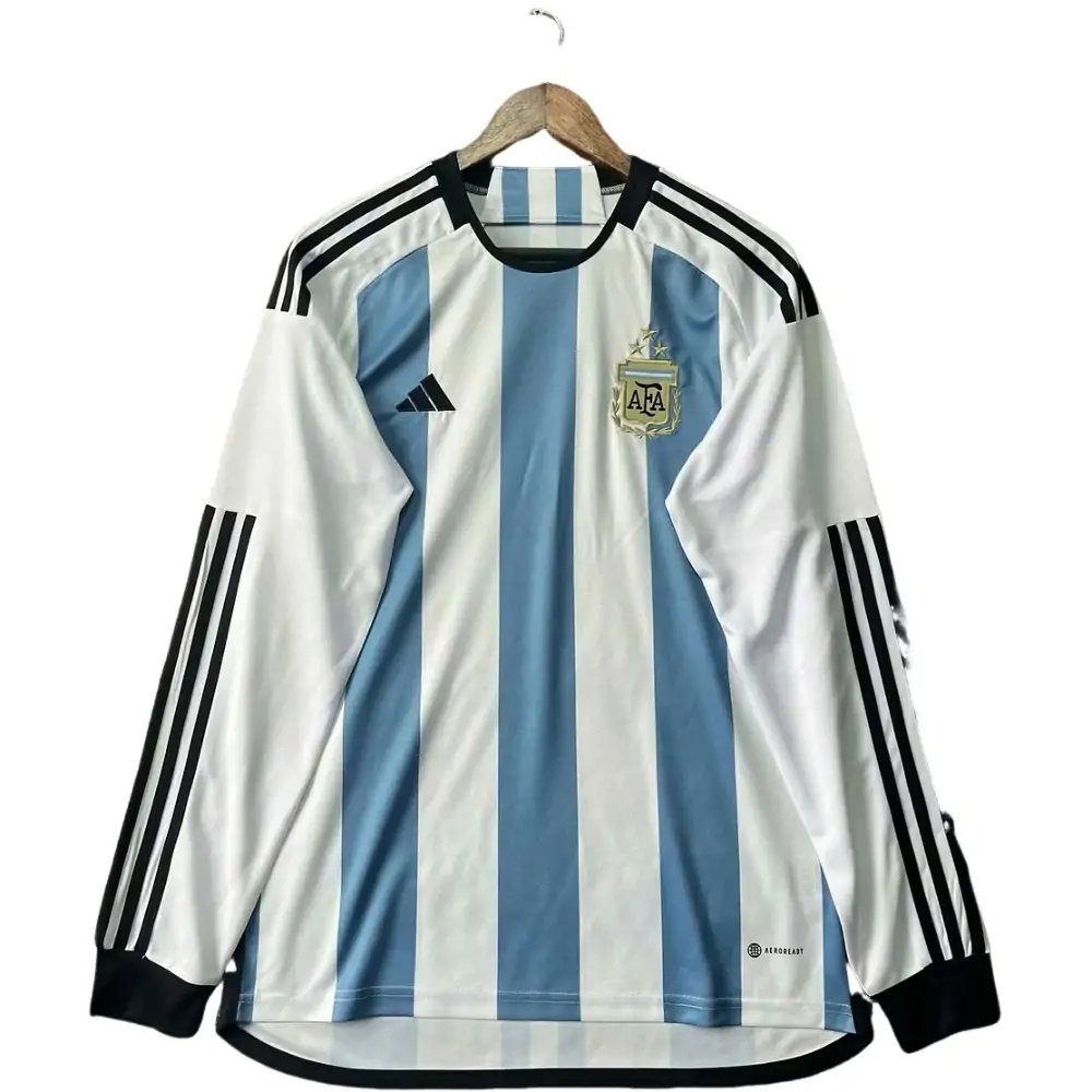 2022 FIFA World Cup Long Sleeve Argentina National Team Home Jersey