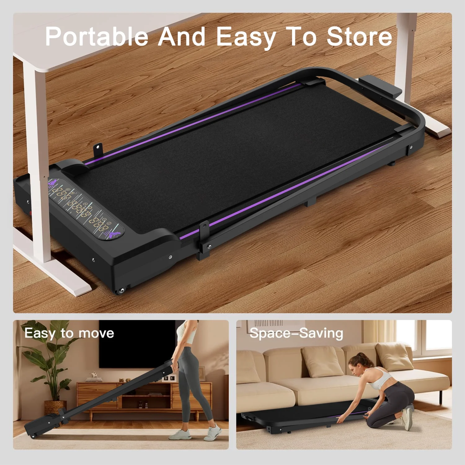 SWERTOY Walking Pad Running Machine Walking Machine for Home Under Desk Treadmill with LED Display and 12 Preset Programs 2.25HP Portable Treadmill Jogging Machine for Office Small Space