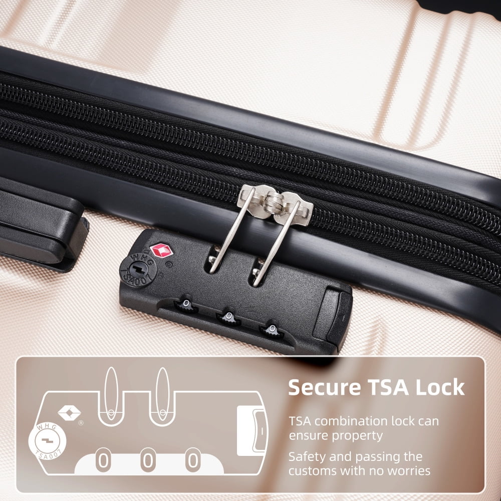 Luggage Suitcase 3 Piece Sets, New Model Expandable ABS Hardshell Luggage, Lightweight Carry-on Suitcase Sets with Spinner Wheels & TSA Lock, 20''/ 24''/ 28'', Blue Gray
