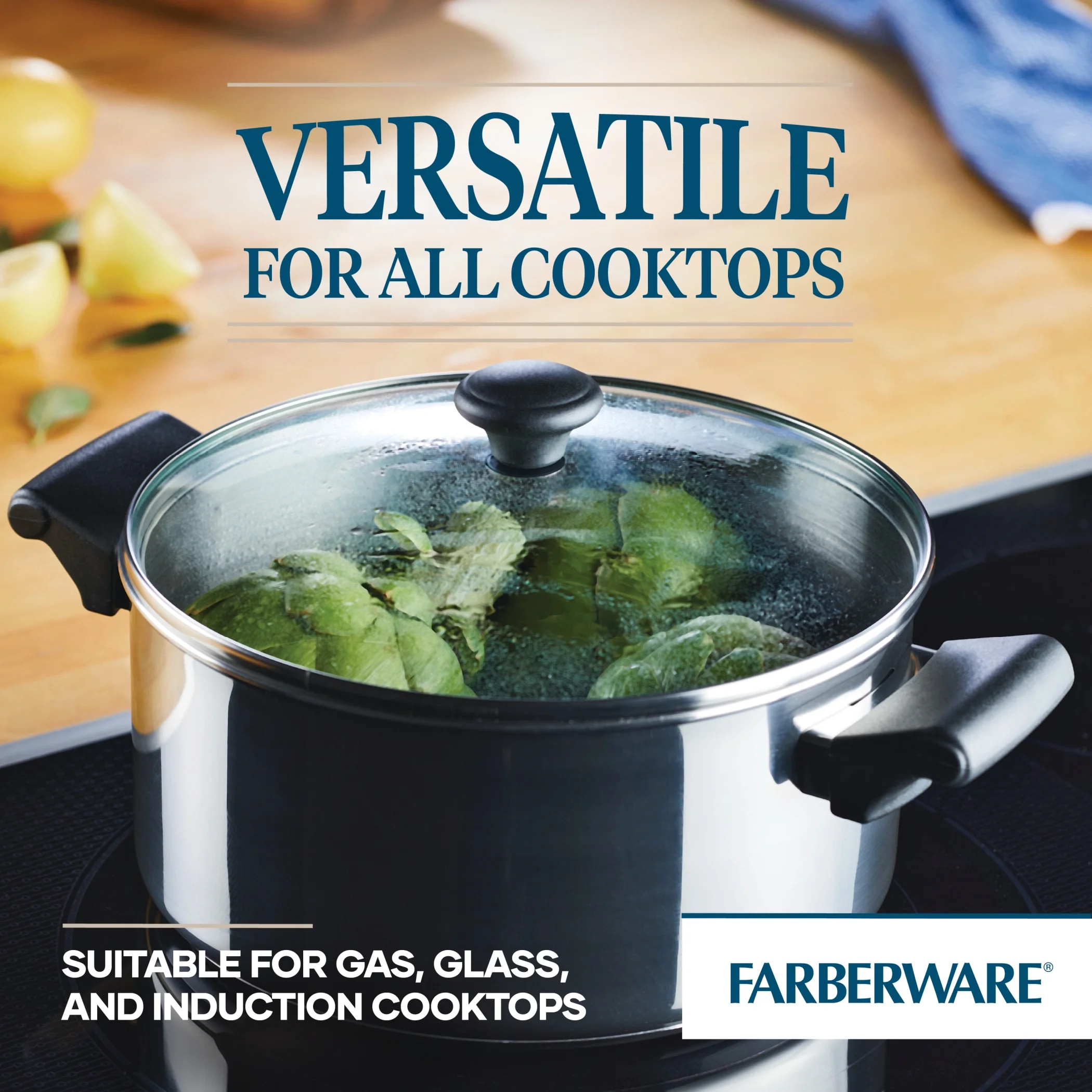 Farberware Classic Traditions 12 Pcs Stainless Steel Cookware Set Induction Compatible with Ceramic Nonstick Frying Pans and Cooking Utensils, Metal Utensil Safe, Dishwasher Safe, Stainless Steel