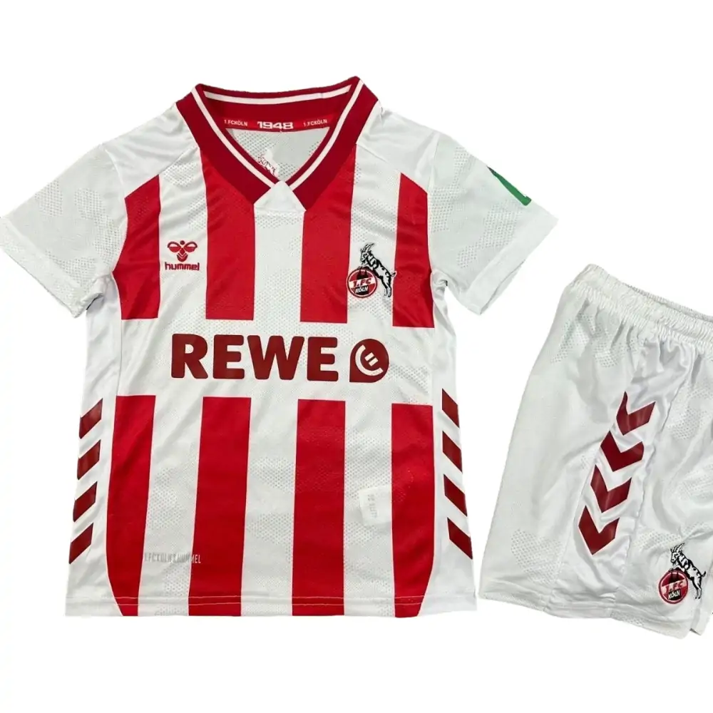 2025-26 1. FC Köln Home Kit - Short Sleeve Children's suit Fans Edition