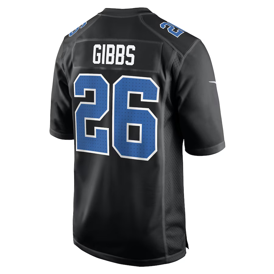 Detroit Lions Jahmyr Gibbs Carbon Black Fashion Jersey