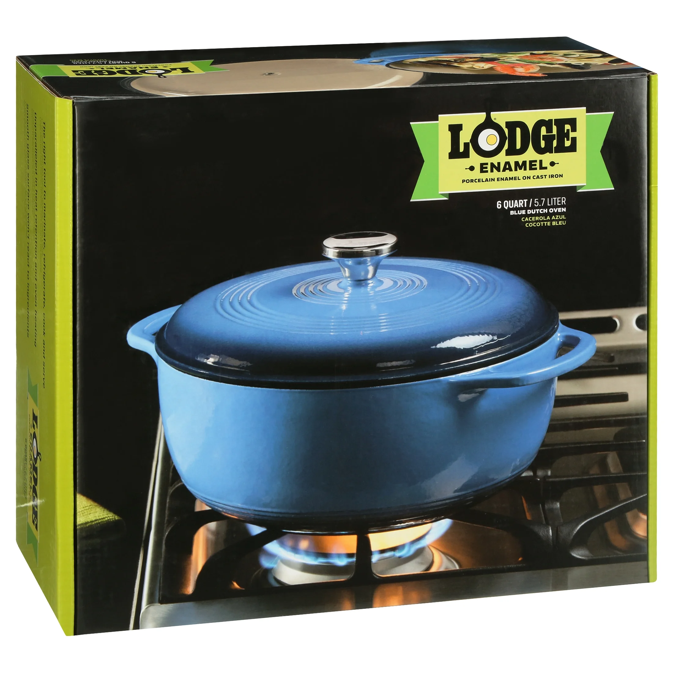 Lodge Enameled Cast Iron 6 Quart Blue Dutch Oven & Cover