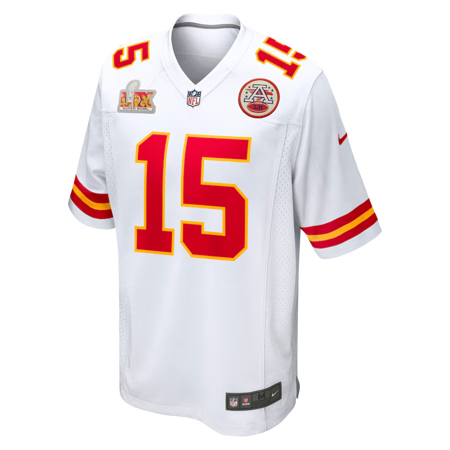 Men's Kansas City Chiefs Patrick Mahomes Nike white Super Bowl LIX Jersey