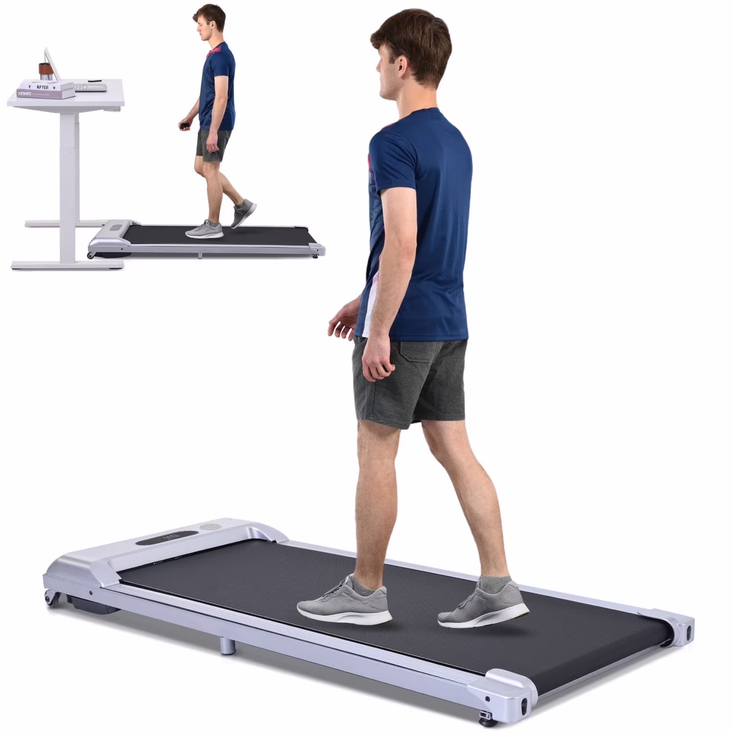 SWERTOY Walking Pad Running Machine Walking Machine for Home Under Desk Treadmill with LED Display and 12 Preset Programs 2.25HP Portable Treadmill Jogging Machine for Office Small Space