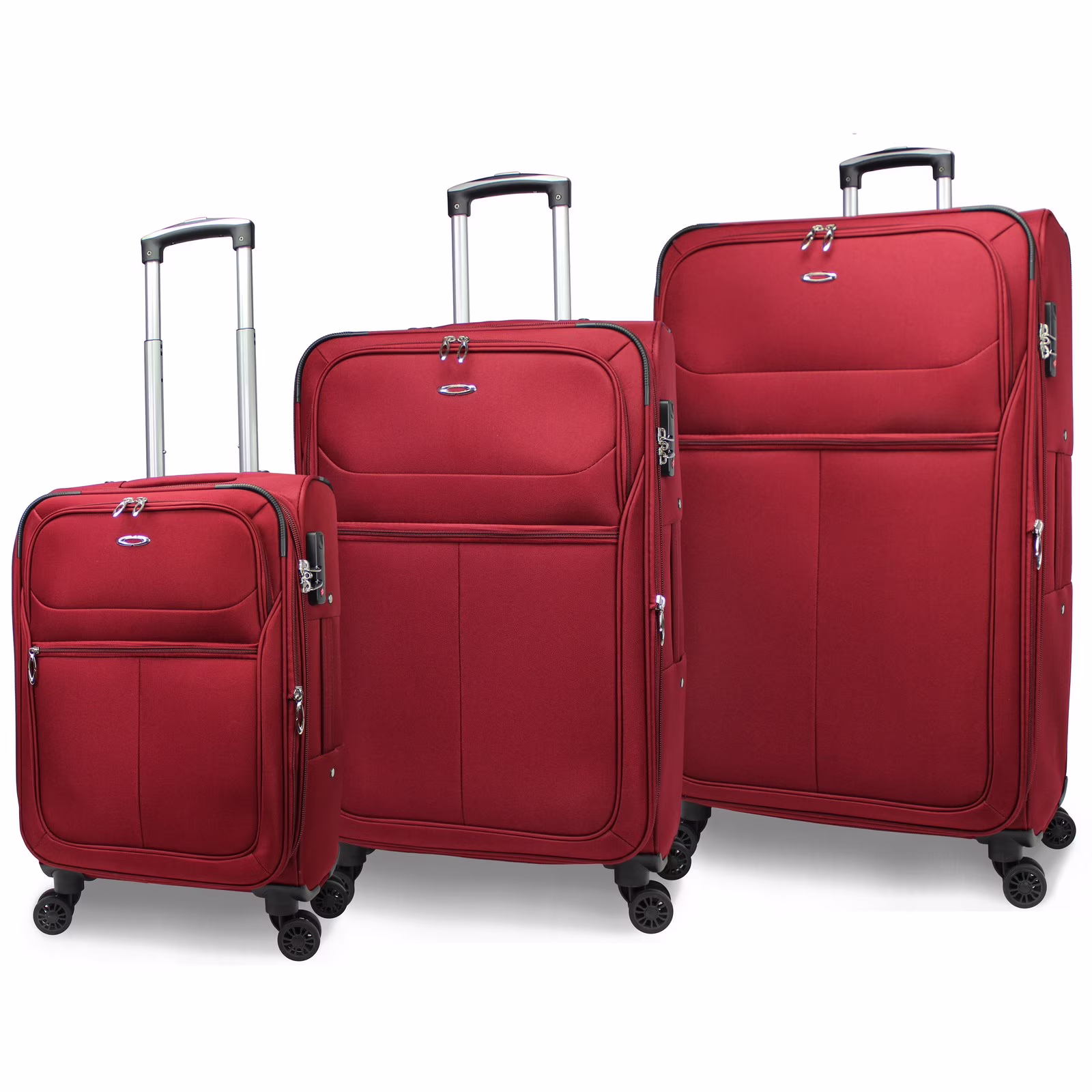 CalBags Kemyer Softside Lightweight 3-Piece Expandable Spinner Luggage Set - Black