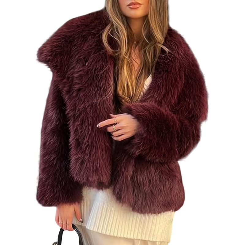 Women's Faux Fur Coat Winter Warm Fluffy Fur Jacket