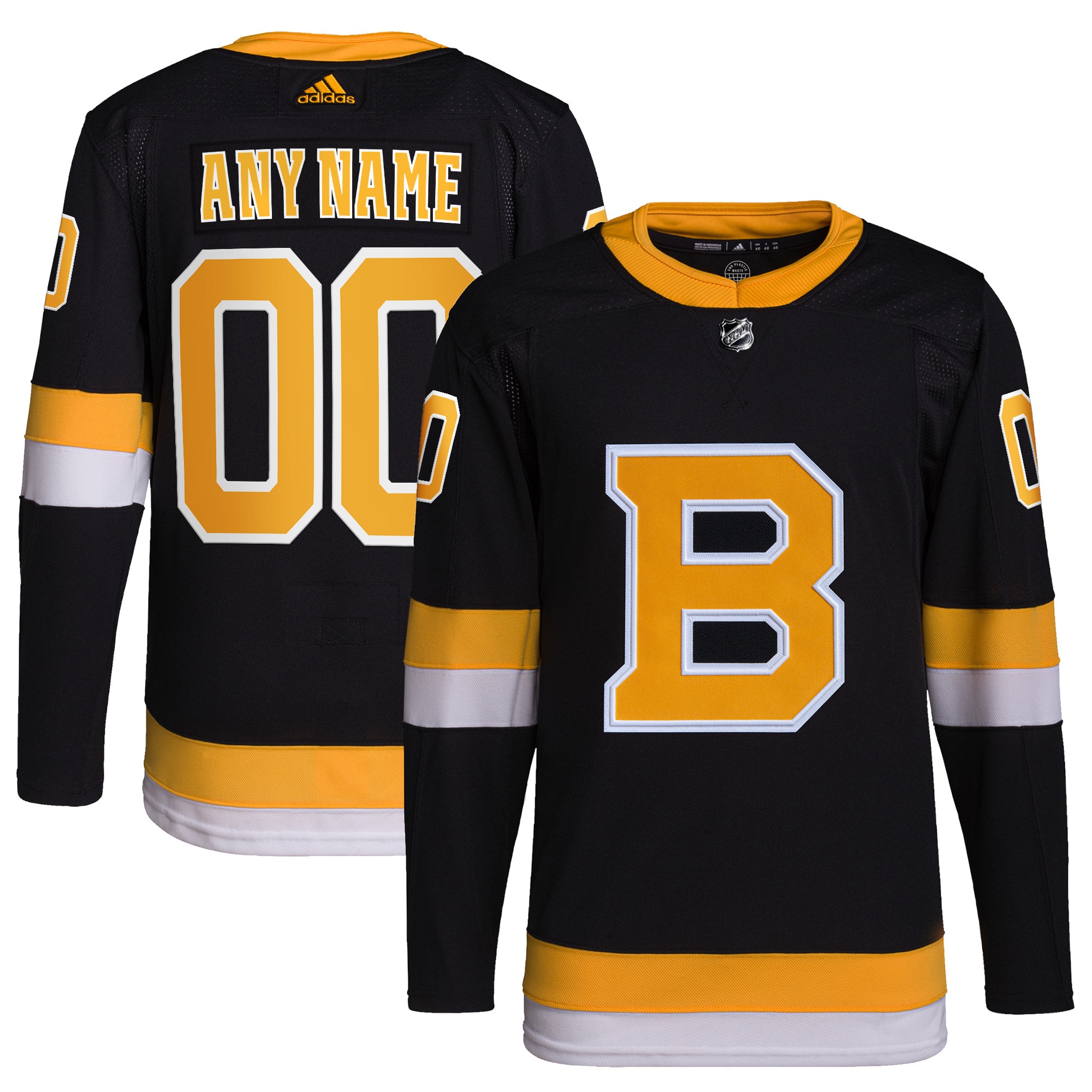 Boston Bruins   Alternate  Primegreen  Custom Jersey – Black