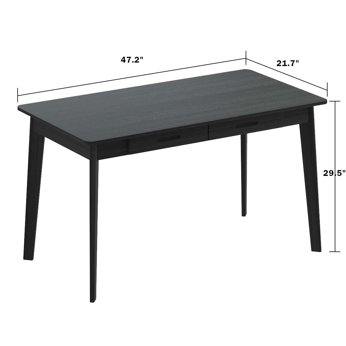 MONSLIPA Industrial Modern Wooden Desk with Storage Drawers, Office Computer Desk and Home Office Desk with Sturdy Wood Legs, 47