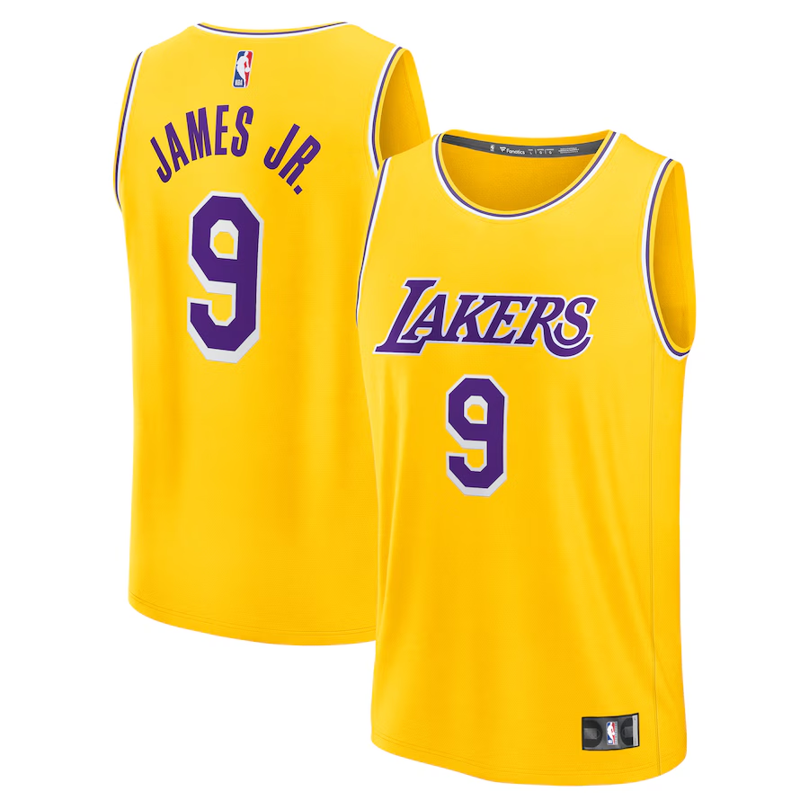 Men's Los Angeles Lakers Bronny James Fanatics Gold 2024 NBA Draft Fast Break  Jersey - Icon Edition
