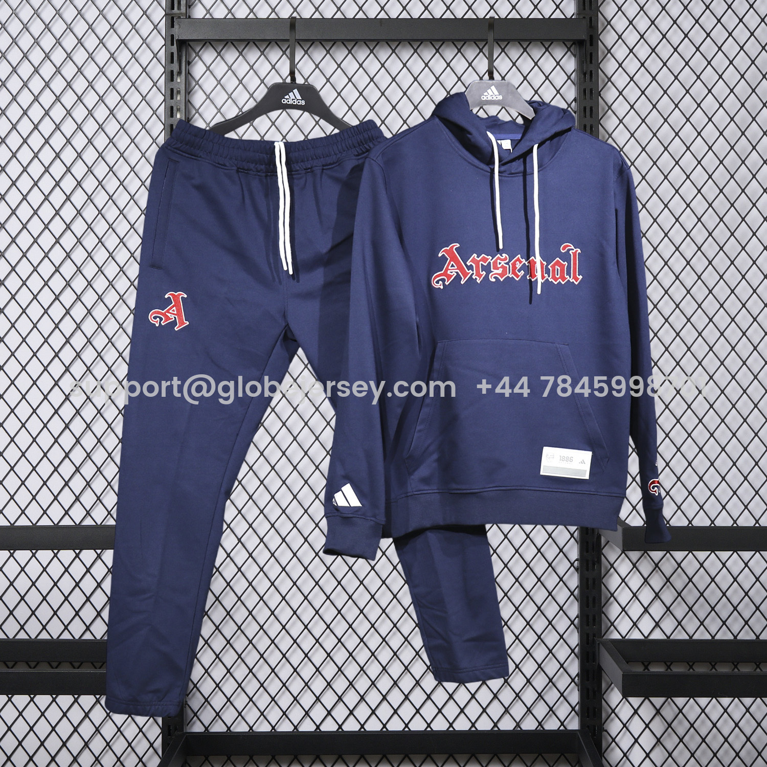 Arsenal 25-26 Pure Color Training Hoodie Set - Deep Blue Hoodie and Deep Blue Pants