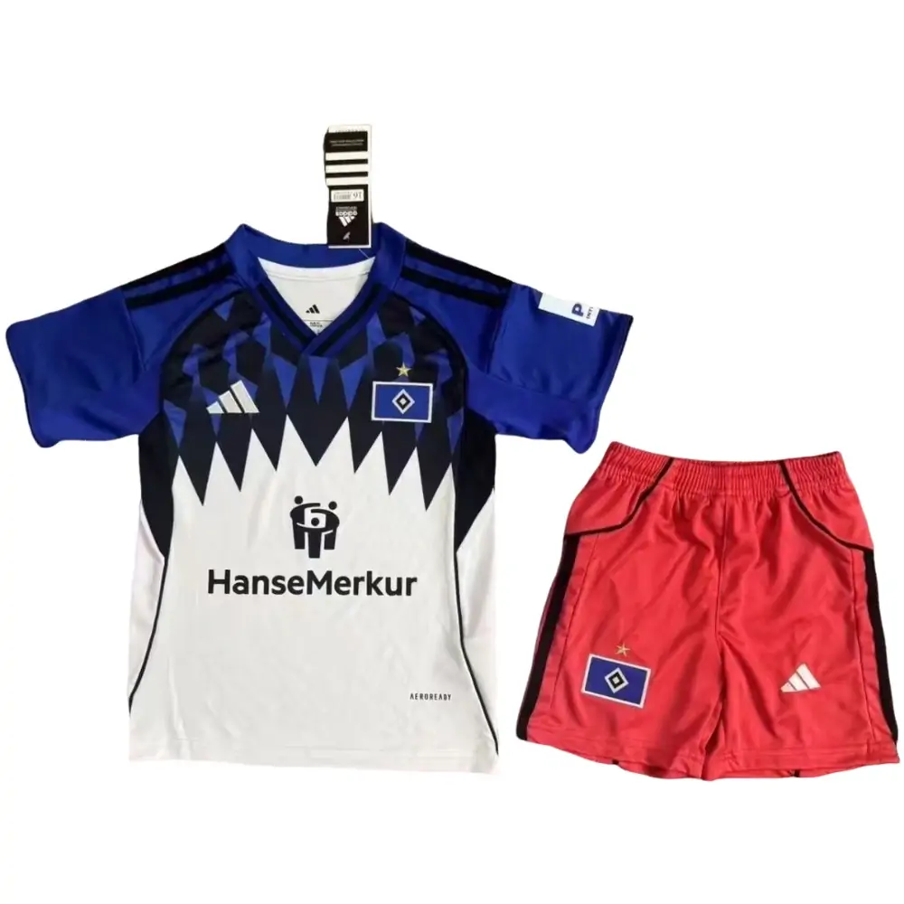 2025-26 Hamburger SV Home Kit - Short Sleeve Children's suit Fans Edition