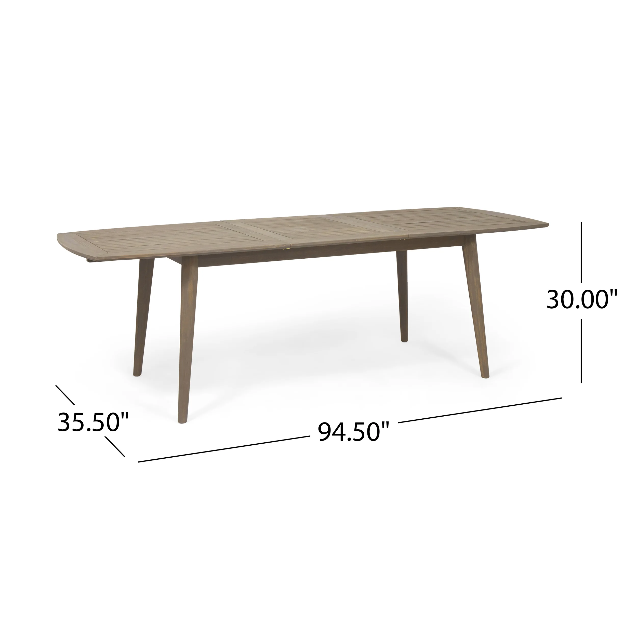 Jabari Outdoor Wood and Wicker Expandable 8 Seater Dining Set, Gray