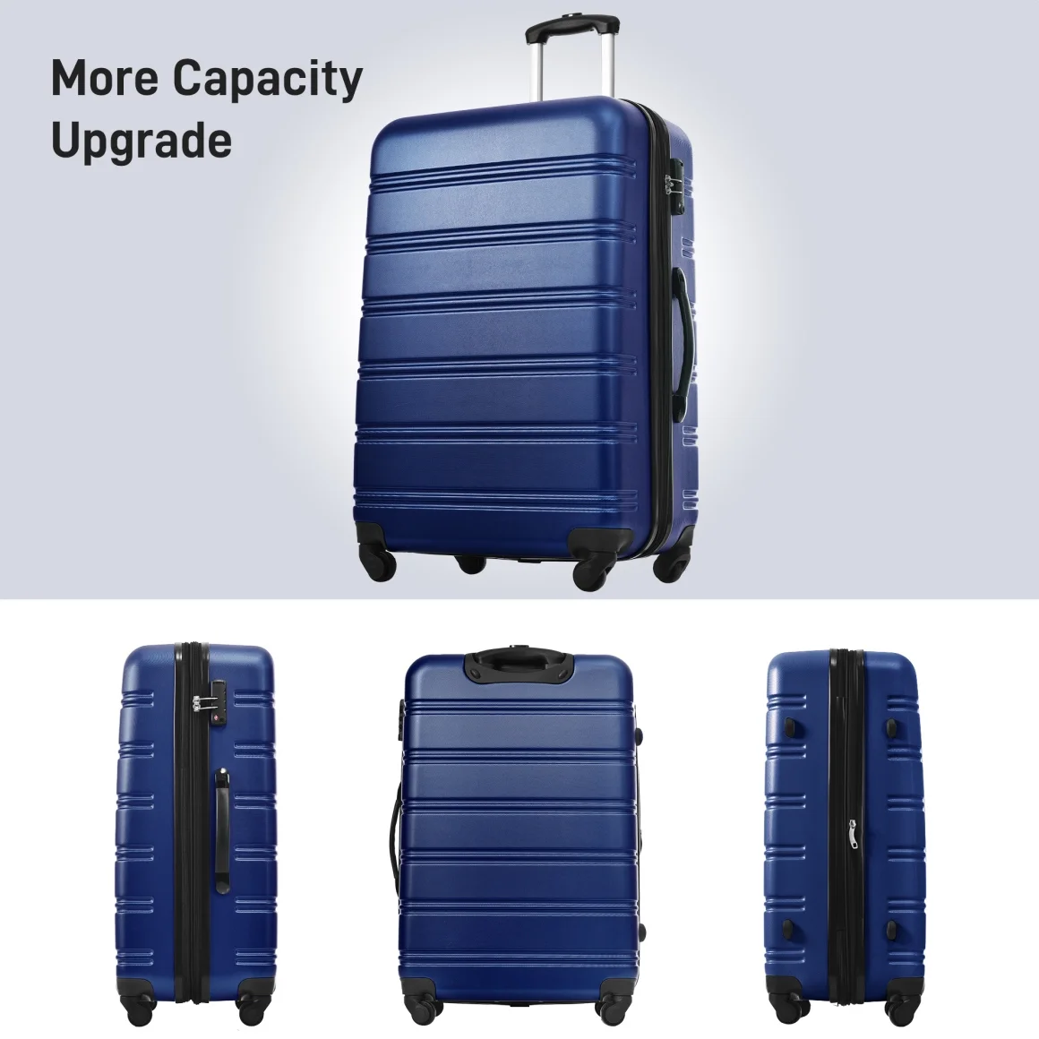 Luggage Sets 3 Piece, Hardside Expandable Ultra Durable PC Lightweight Carry On, Travel Suitcase Set with TSA Lock Spinner Wheels, Multicolor Purple