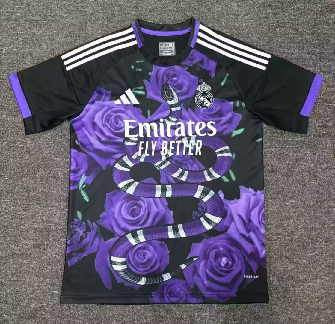 2025/2026 Real Madrid Purple Rose Snake Football Shirt 1:1 Thai Quality