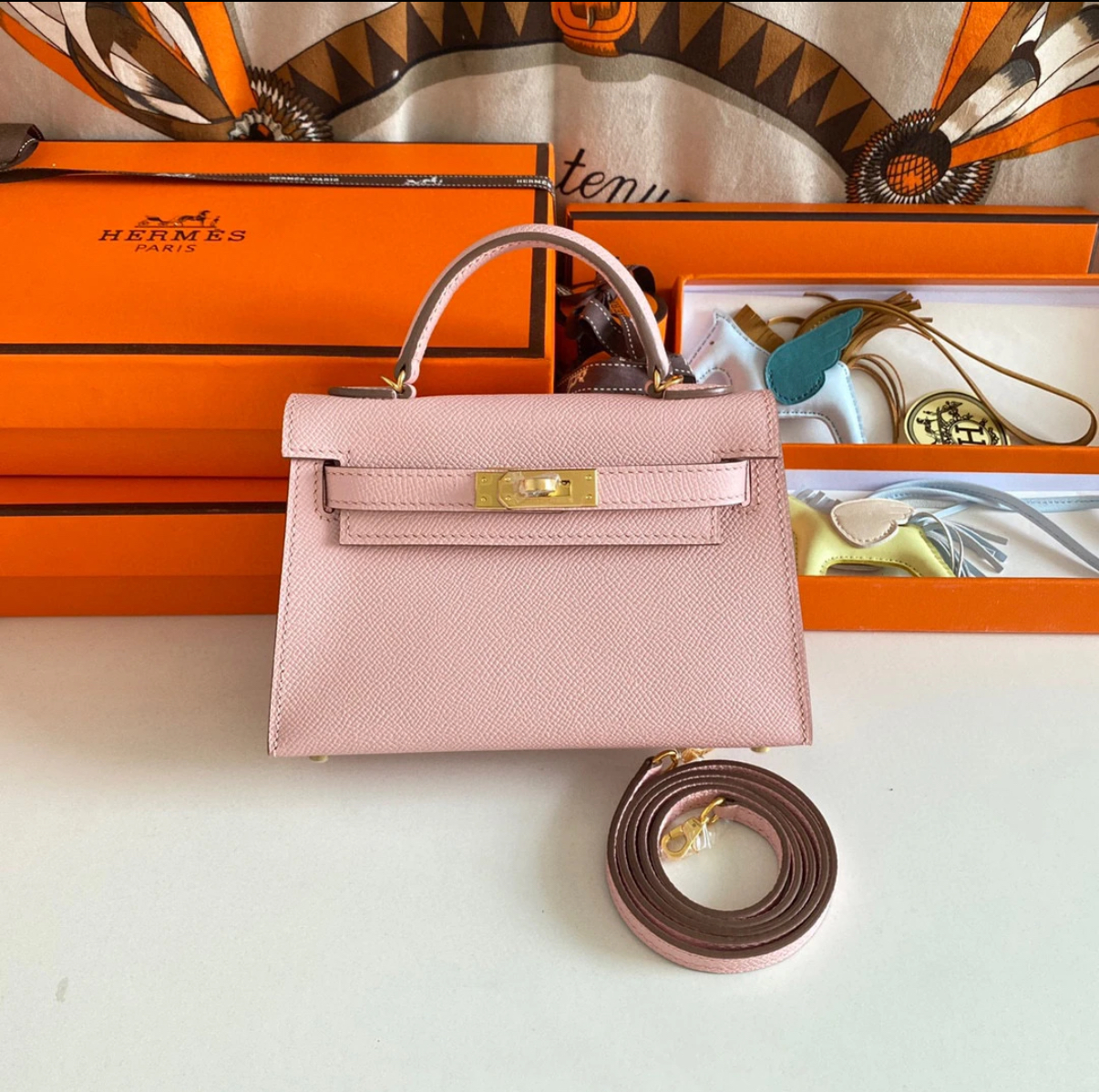 Kelly Mini 2 Sakura Pink Gold Buckle Custom