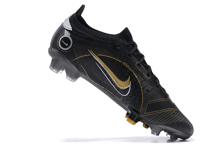 Assassin XIV semi-low-top black and gold waterproof knitted FG football shoes
