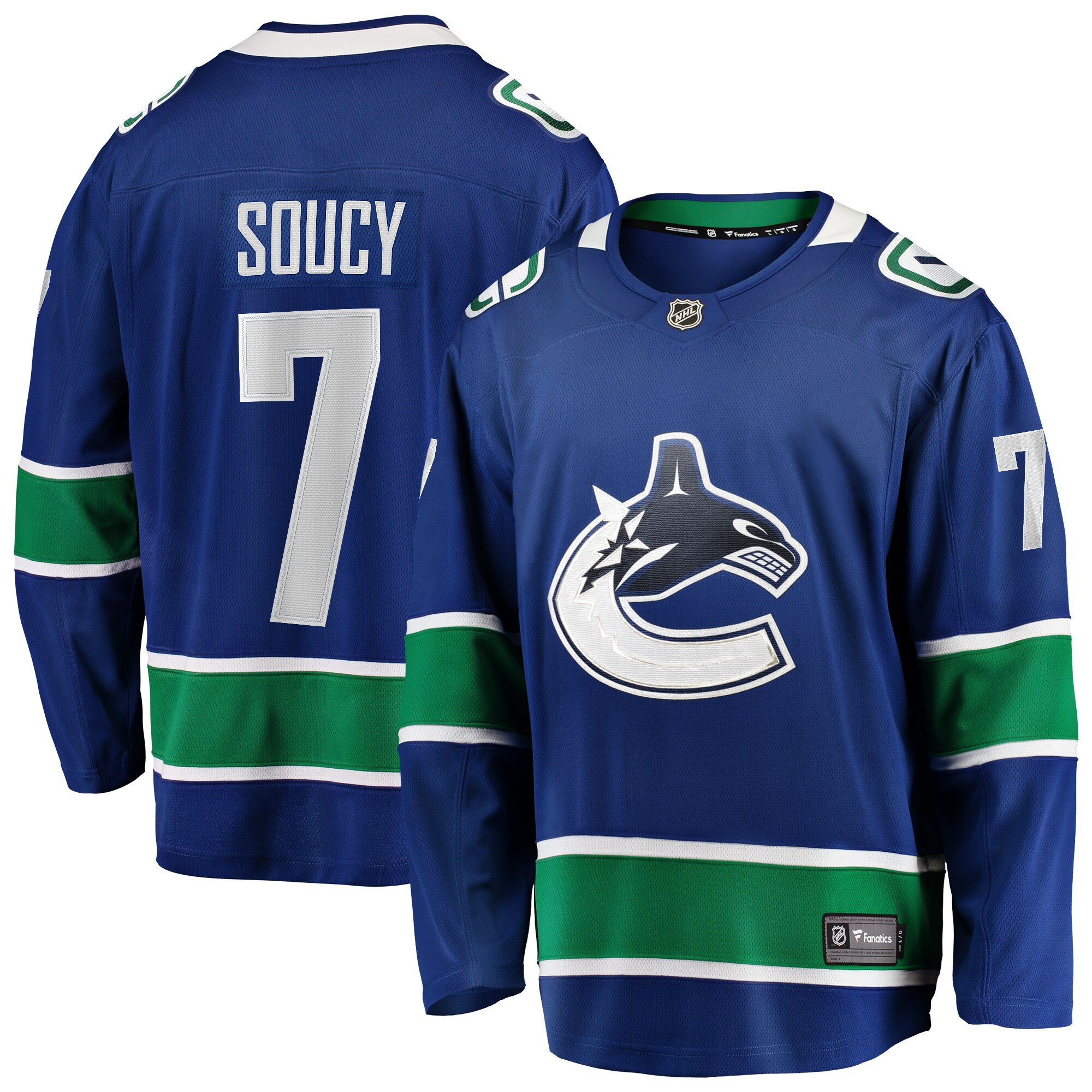 Carson Soucy Vancouver Canucks Fanatics Home Premier Breakaway   Jersey – Blue