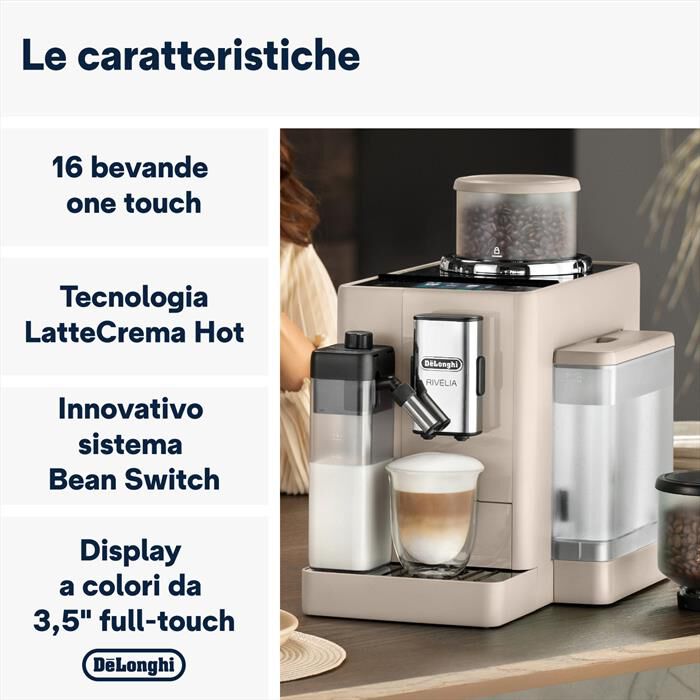 DE LONGHI - Macchina da caffè automatica RIVELIA EXAM440.55.BG-Beige (sand beige)
