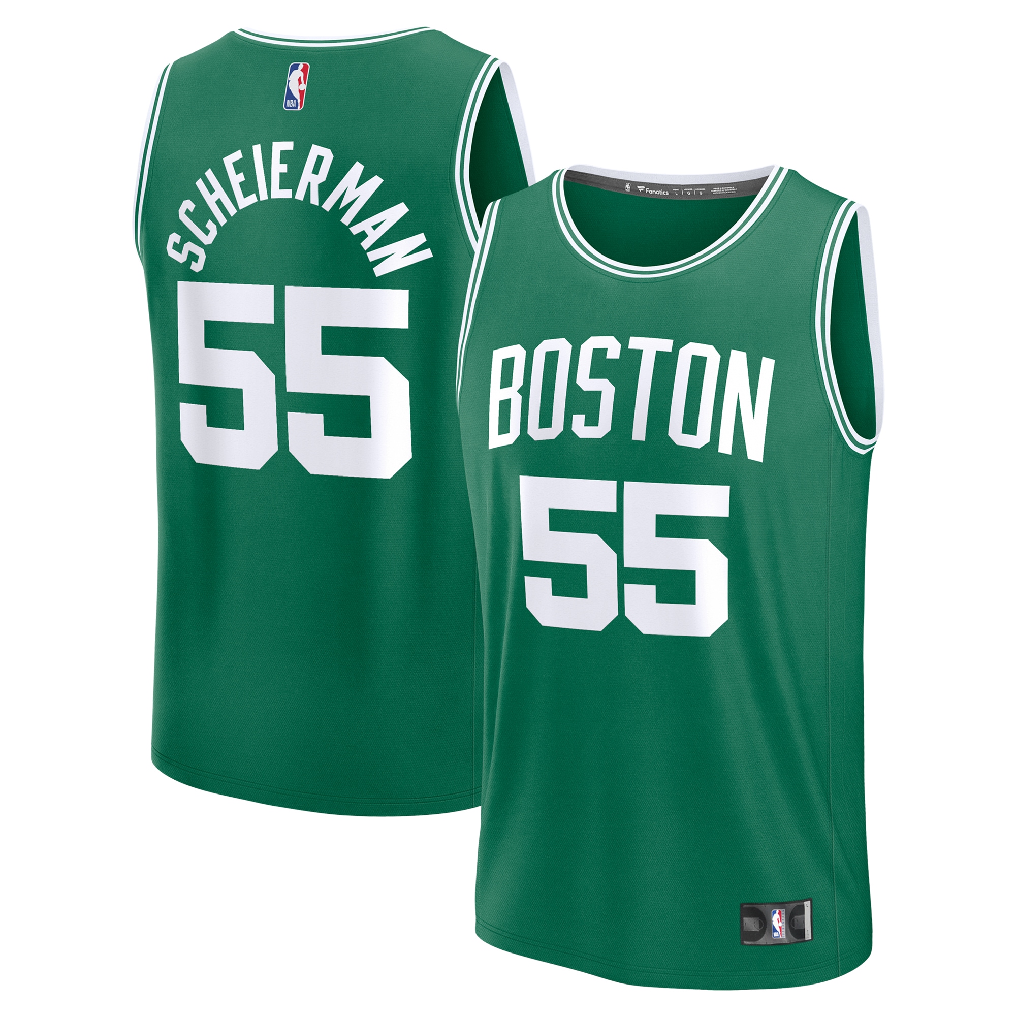 Youth Boston Celtics Baylor Scheierman Fanatics Kelly Green 2024 NBA Draft Fast Break Jersey - Icon Edition