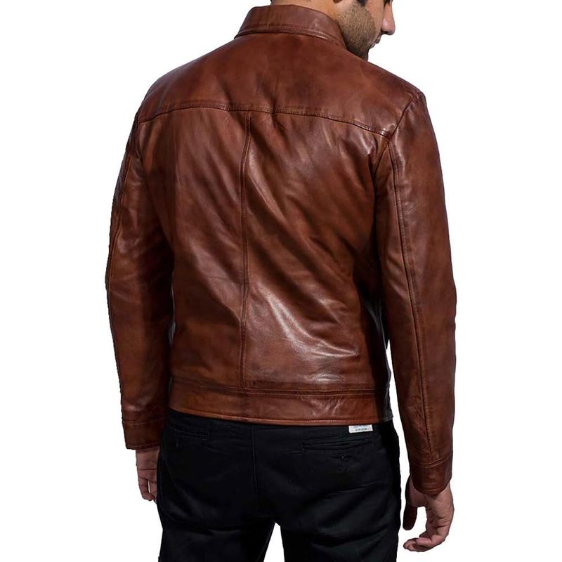 Men's Leather Jacket - Real Lambskin Classic Vintage Style