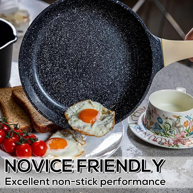 Romswi Nonstick Pots and Pans Set, 23 Piece Induction Cookware Sets Non-stick Ceramic Kitchen Sets with Utensil, Green
