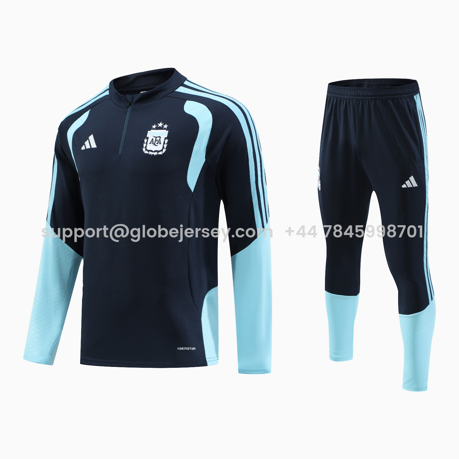 Argentina 2026 Long Sleeve Training Set - Blue Black Top & Pants
