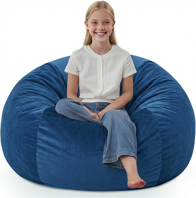 BUBBLEBEAN 2FT Bean Bag Chair, Comfy Bean Bag Chairs with Memory Foam Filled