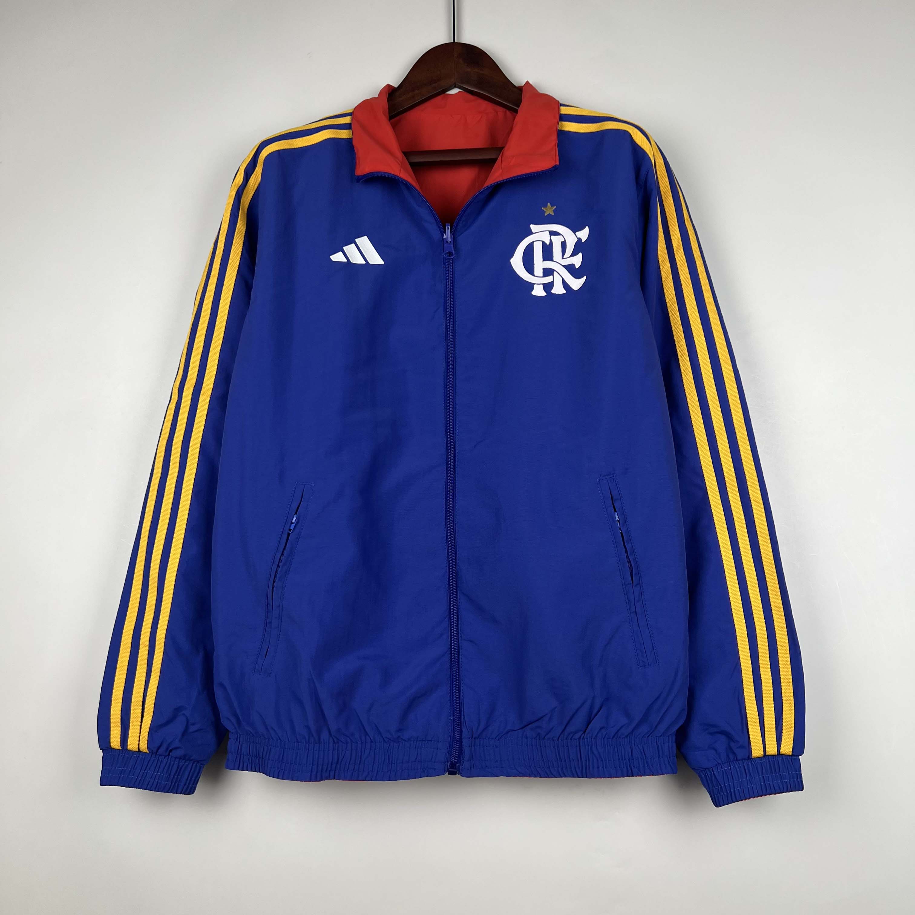 2023-2024 Flamengo CasuaI Reversible Windbreaker(Blue-red)Soccer Jersey 1:1 Thai Quality