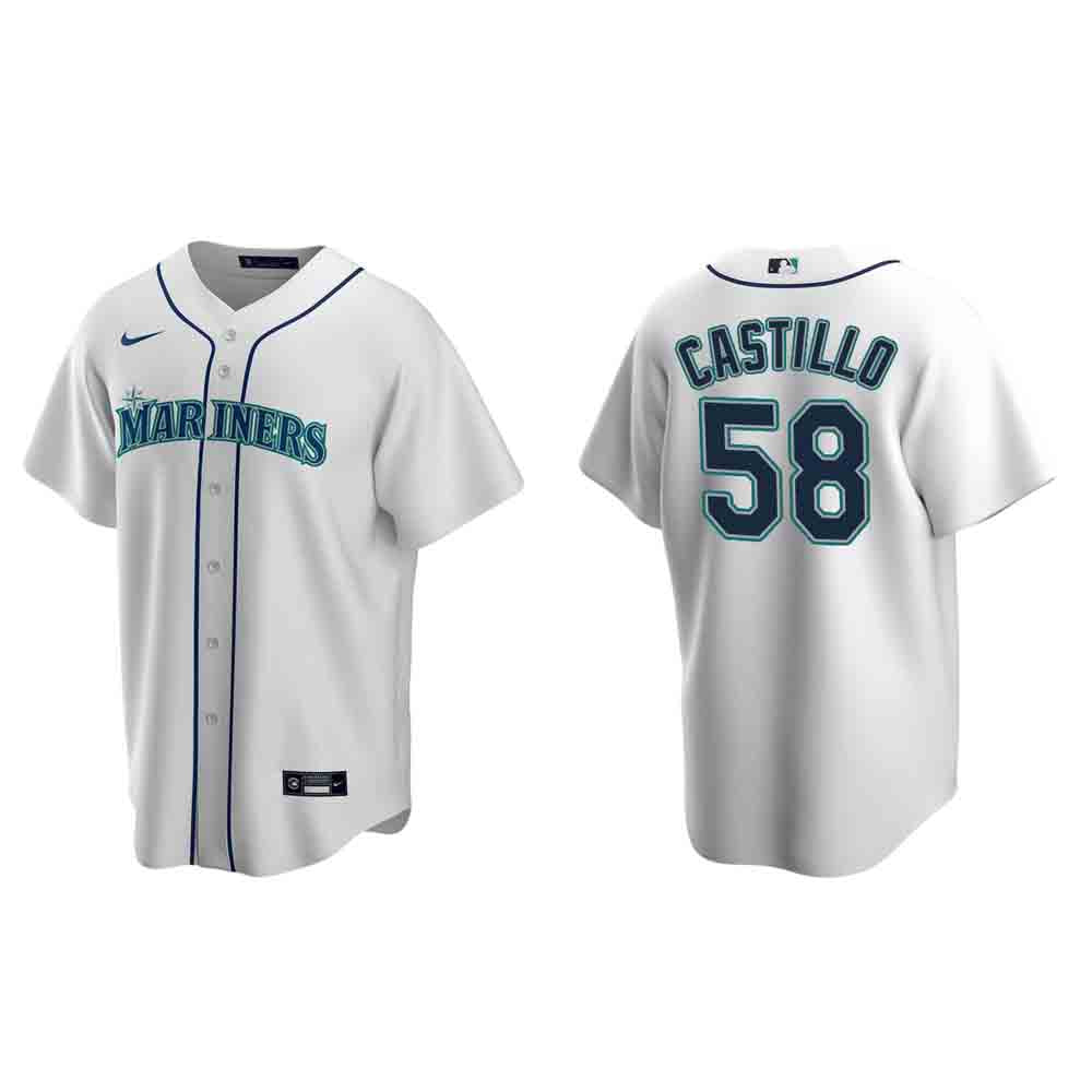 Men's Seattle Mariners Luis Castillo Cool Base Replica Home Jersey - White