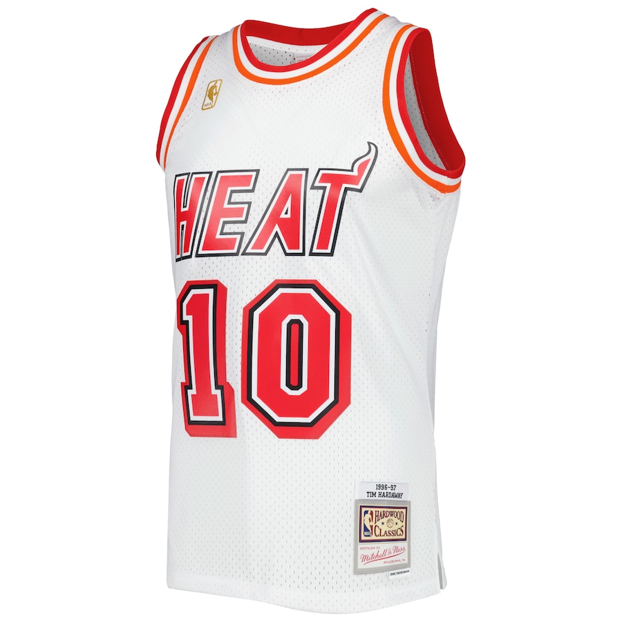 Men's Miami Heat Tim Hardaway Mitchell & Ness White Hardwood Classics Swingman Jersey