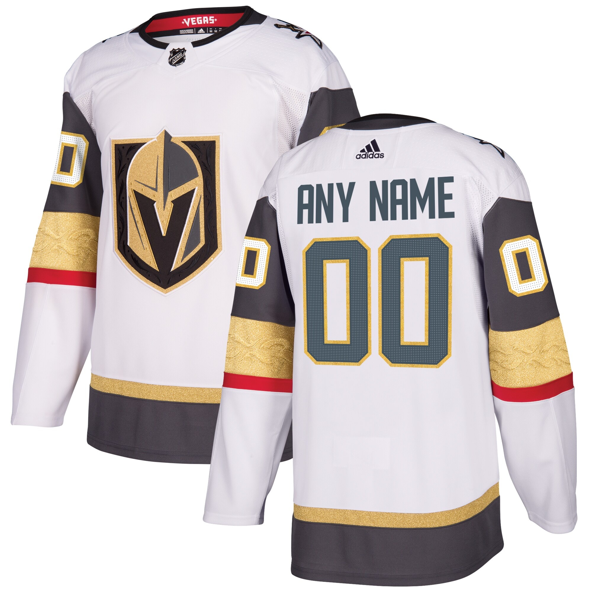 Vegas Golden Knights  Away  Custom Jersey – White