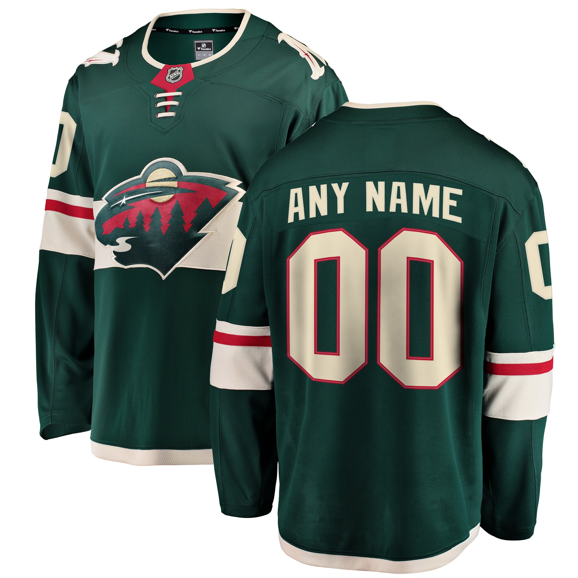 Minnesota Wild Fanatics Home Breakaway Custom Jersey – Green