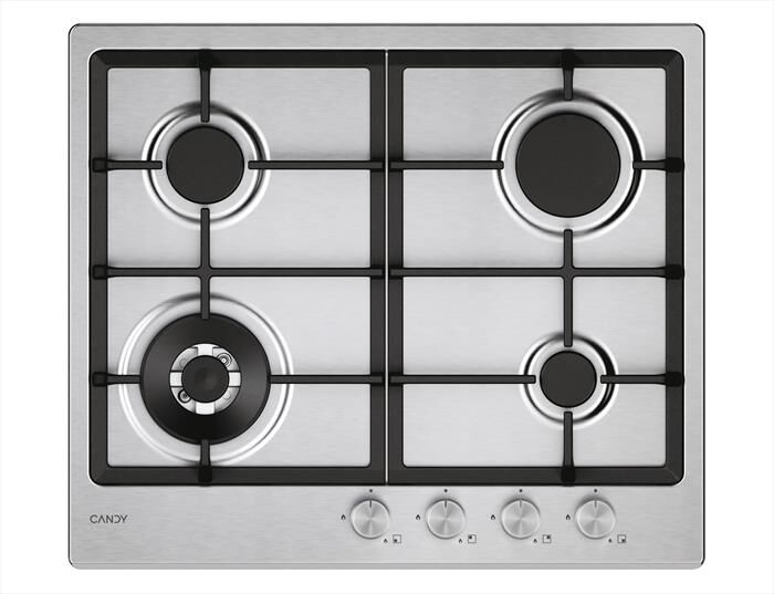 CANDY - Piano cottura gas CHG6BF4WTX 59,5 cm-Acciaio inox