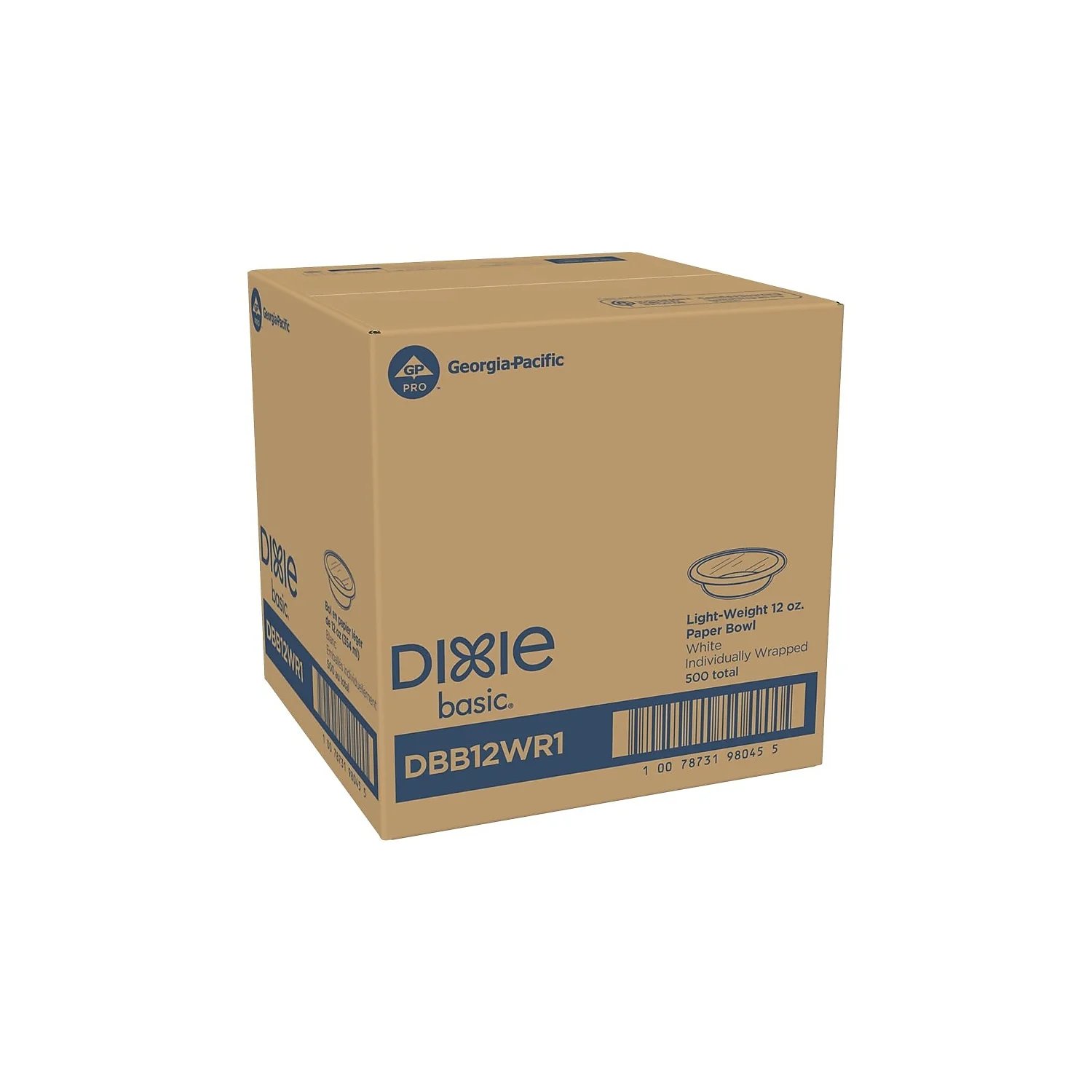 Dixie DBB12WR1 Individually Wrapped 12 oz. Disposable Bowl - White (500/Carton)