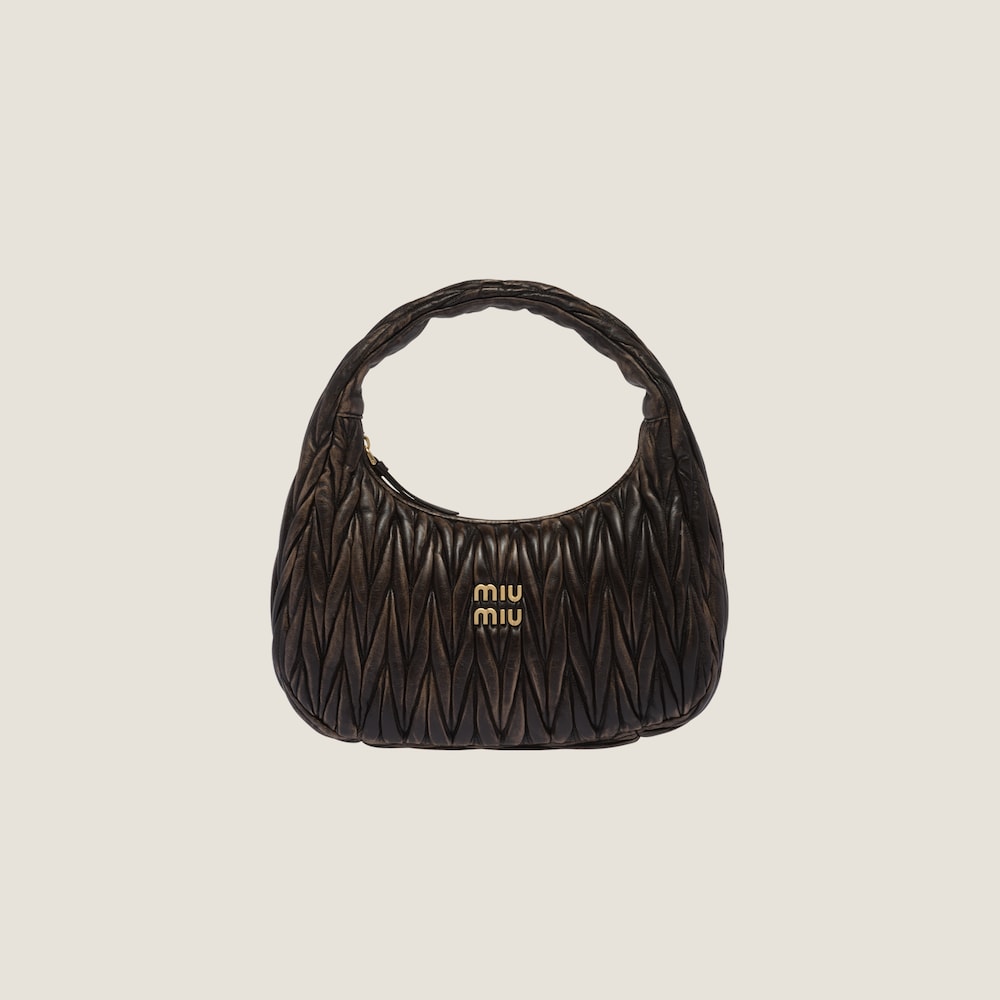 Large wander matelassé nappa leather hobo bag