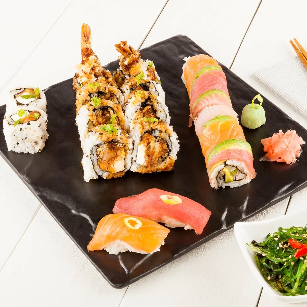 Voga Square Black Melamine Plate - Japonais, Slate - 10