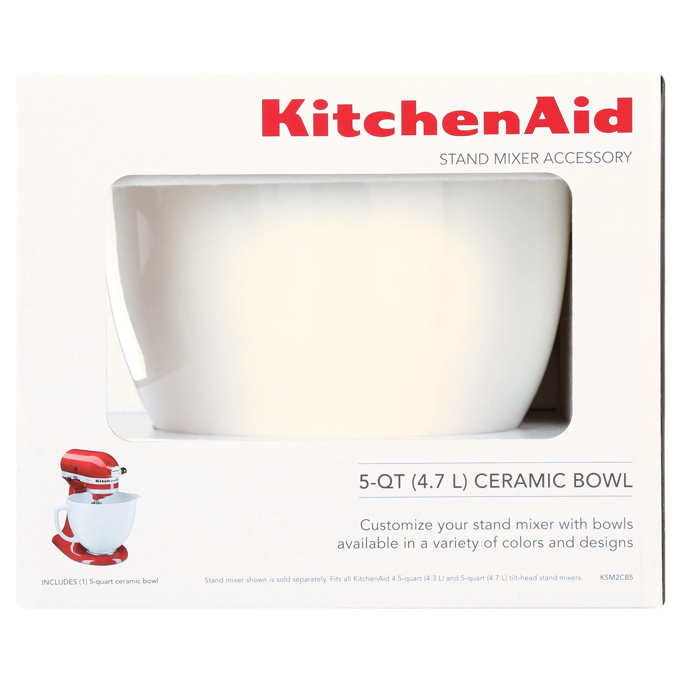 KitchenAid® 5 Quart White Chocolate Ceramic Bowl, KSM2CB5
