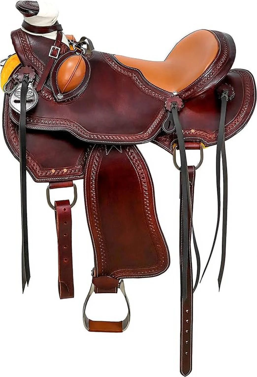 Handmade Classic Quality Wooden & Fiberglass Western Wade Ranch Roping Horse Saddle