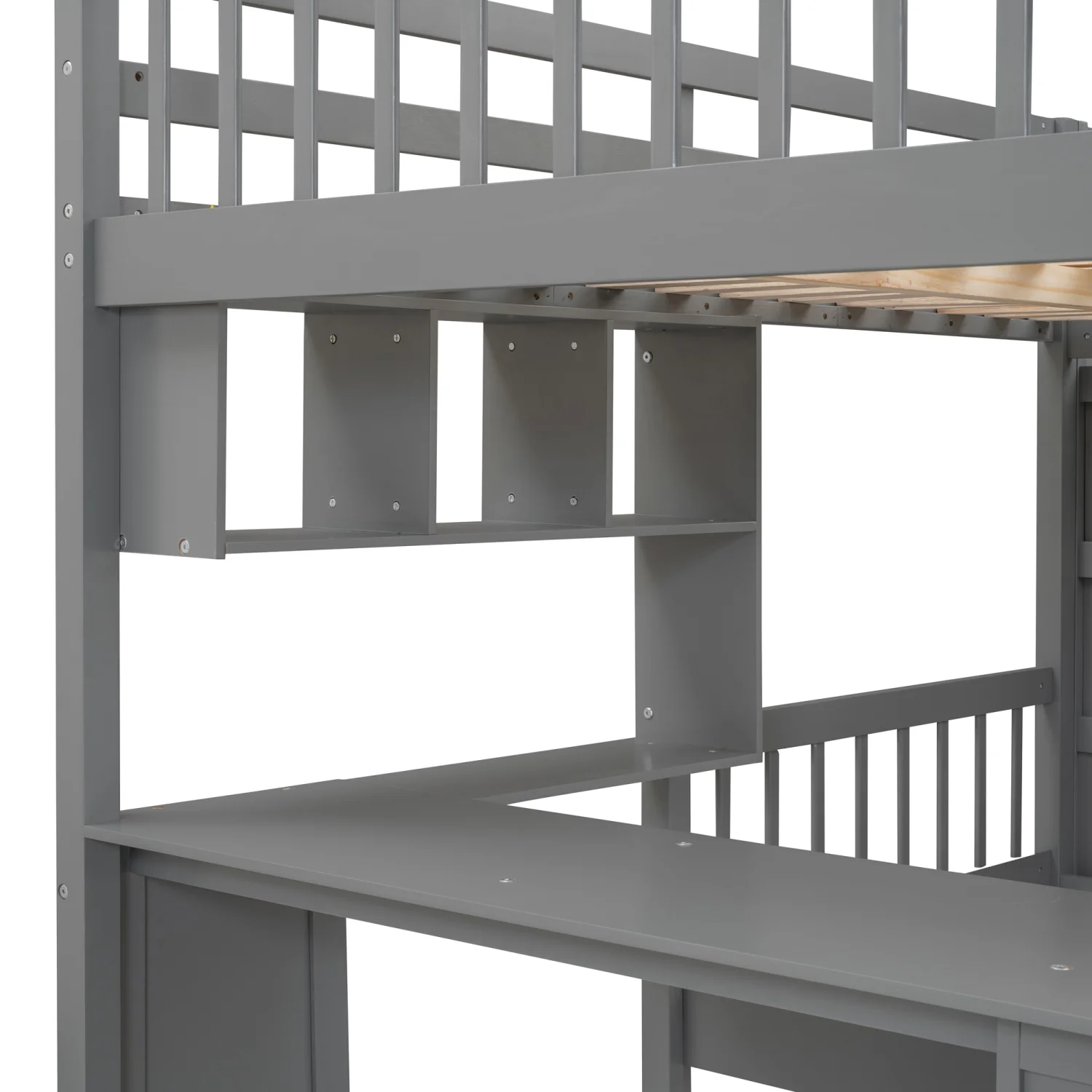 Harper & Bright Designs Full Over Twin Bunk Bed with Desk, Drawers and Shelves, L-Shaped Bunkbeds with Storage Staircase for Adults Bedroom, White