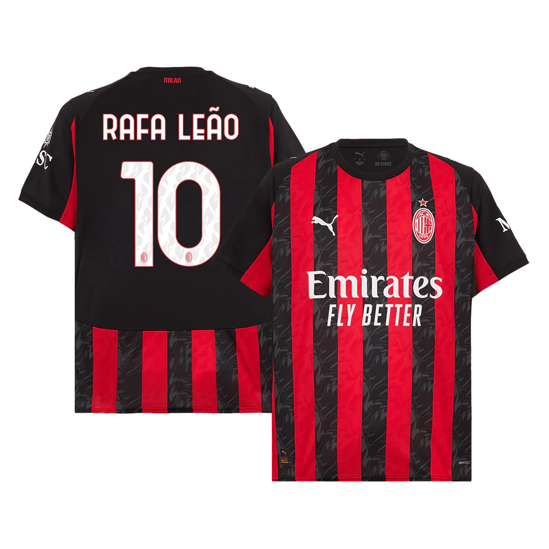 RAFA LEÃO #10 AC Milan Home Soccer Jersey 2025/26 Red&Black