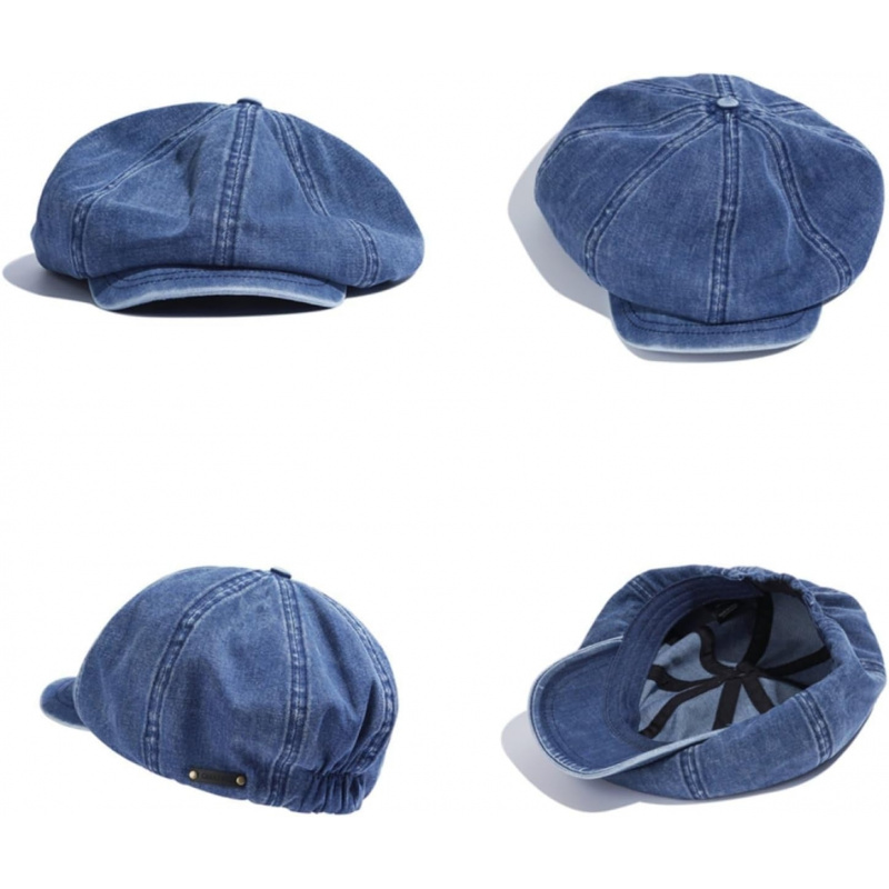 Women's Washed Denim Newsboy Cap