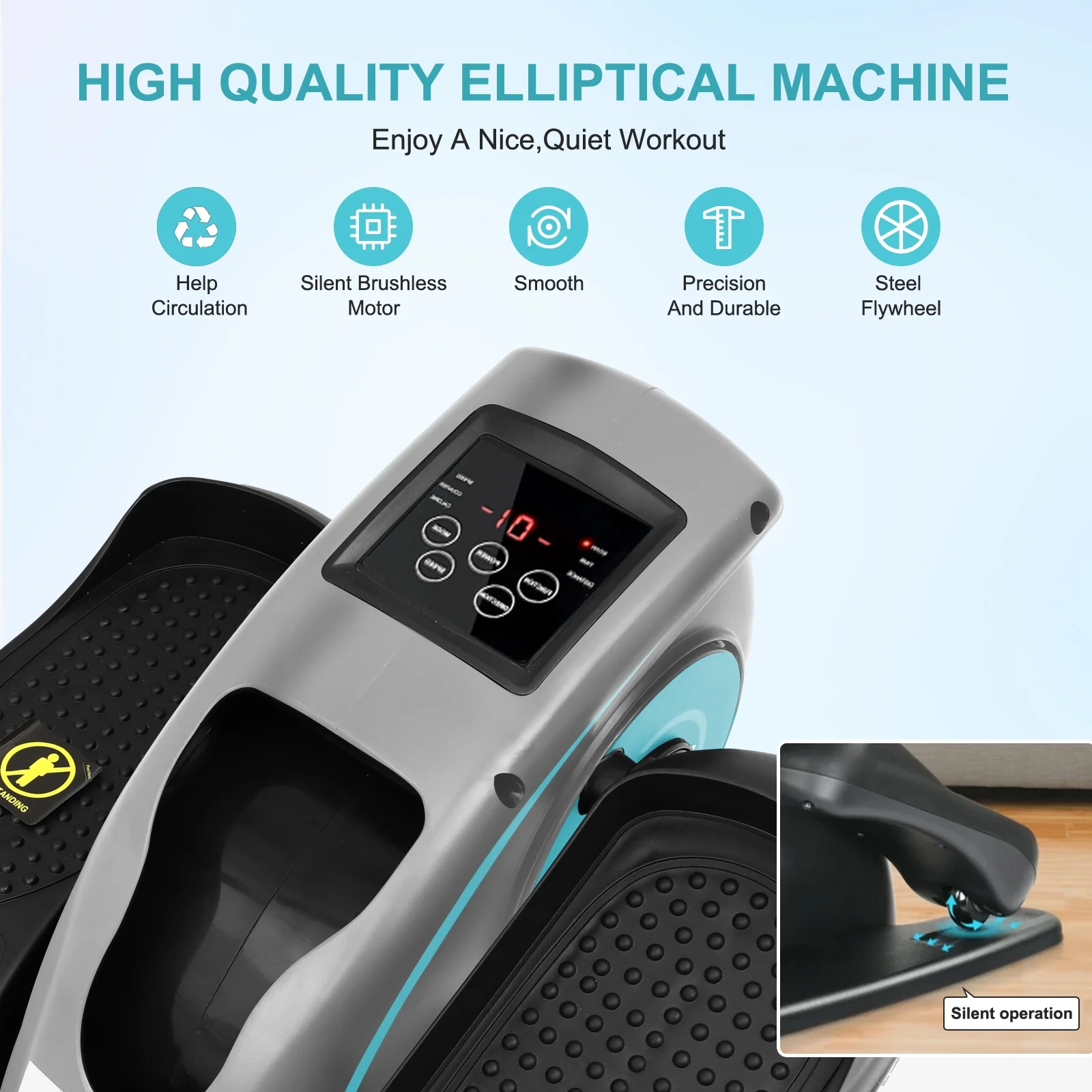Baokaler Under Desk Elliptical Exercise Machine, Electric Elipsefit Leg Exerciser while Sitting for Seniors,12 Adjustable Speeds with Remote Control