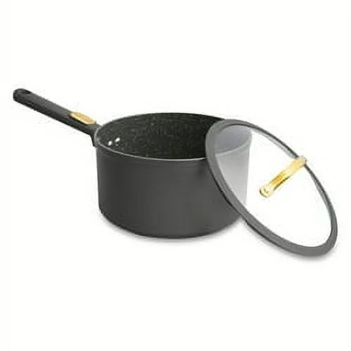 Thyme & Table 12-Piece Non-Stick Granite Cookware Set, Pots and Pans Set - Gunmetal